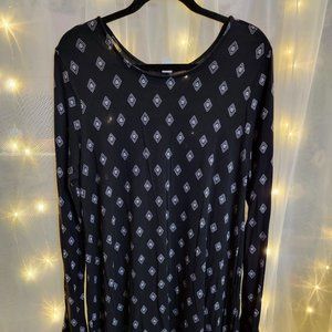 Old Navy Long Sleeve Jersey-Knit A-Line Dress Size Large